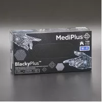 Перчатки нитриловые MediPlus BlackyPlus / черные / без пудры / не стерильные / размер-M / 100 шт