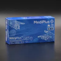 Перчатки нитриловые MediPlus NitryPlus Light / синие / без пудры / не стерильные / размер-M / 100 шт