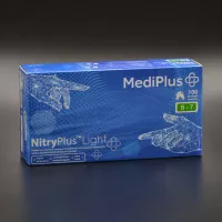 Перчатки нитриловые MediPlus NitryPlus Light / синие / без пудры / не стерильные / размер-S / 100 шт