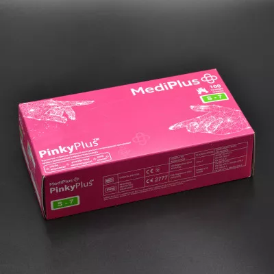 Перчатки нитриловые MediPlus PinkyPlus / розовые / без пудры / не стерильные / размер-S / 100 шт Перчатки нитриловые MediPlus PinkyPlus / розовые / без пудры / не стерильные / размер-S / 100 шт