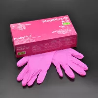 Перчатки нитриловые MediPlus PinkyPlus / розовые / без пудры / не стерильные / размер-S / 100 шт Перчатки нитриловые MediPlus PinkyPlus / розовые / без пудры / не стерильные / размер-S / 100 шт
