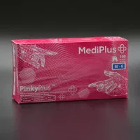 Перчатки нитриловые MediPlus PinkyPlus / розовые / без пудры / не стерильные / размер-M / 100 шт