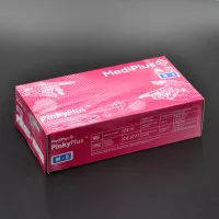Перчатки нитриловые MediPlus PinkyPlus / розовые / без пудры / не стерильные / размер-M / 100 шт Перчатки нитриловые MediPlus PinkyPlus / розовые / без пудры / не стерильные / размер-M / 100 шт