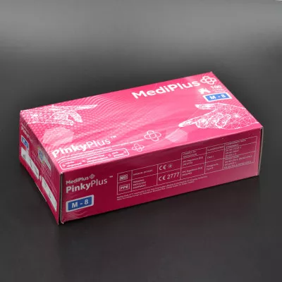 Перчатки нитриловые MediPlus PinkyPlus / розовые / без пудры / не стерильные / размер-M / 100 шт Перчатки нитриловые MediPlus PinkyPlus / розовые / без пудры / не стерильные / размер-M / 100 шт