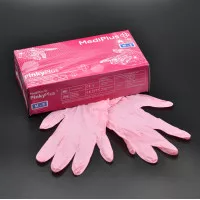 Перчатки нитриловые MediPlus PinkyPlus / розовые / без пудры / не стерильные / размер-M / 100 шт Перчатки нитриловые MediPlus PinkyPlus / розовые / без пудры / не стерильные / размер-M / 100 шт
