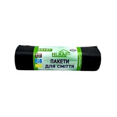 Пакети для сміття НІ.КА / чорні / 240 л / 10 шт