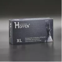 Перчатки нитриловые HOFFEN 3,5 г / черные / без пудры / не стерильные / размер-XL / 50 пар