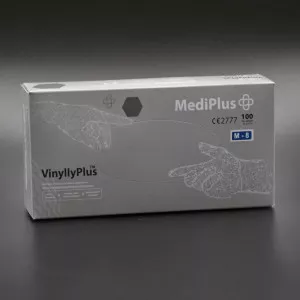 Рукавички вінілові MediPlus VinyllyPlus / без пудри / не стерильні / розмір-M / 50 пар