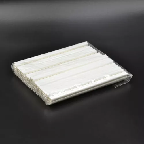 Трубочки бумажные / без гофры / белые / 20 см / 5 мм / 100 шт