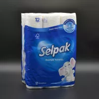 Рушник паперовий SELPAK / 3-шаровий / білий / 12 шт