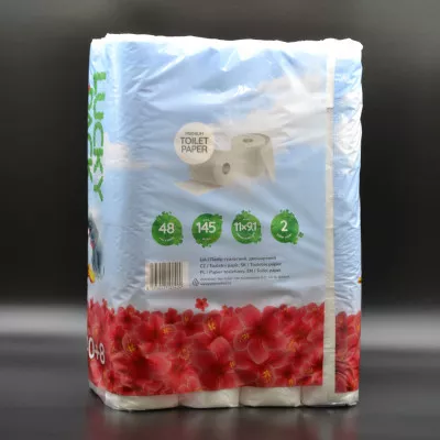 Туалетний папір Lucky pack / 2-шаровий / білий / 15 м / 48 шт