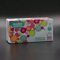Серветки в коробці Файні серветки / 2-шарові / 200 шт