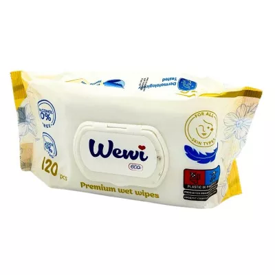 Серветки вологі Wewi / з клапаном / YELLOW / 120 шт Серветки вологі Wewi / з клапаном / YELLOW / 120 шт