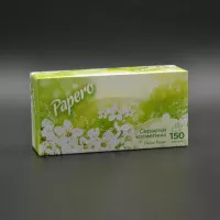 Серветки в коробці Papero NF011 / 2-шарові / 19*20 см / зелена упаковка / 150 шт