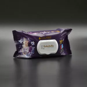 Серветки вологі Babybella / з клапаном / дитячі, фіолетова упаковка / 120 шт Серветки вологі Babybella / з клапаном / дитячі, фіолетова упаковка / 120 шт