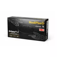 Перчатки нитриловые GrippyPlus / черные / без пудры / нестерильные / размер-L / 25 пар