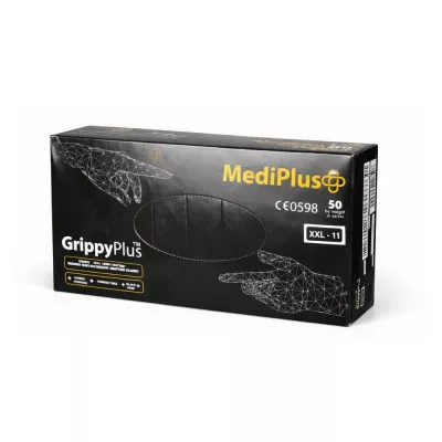 Рукавички нітрилові GrippyPlus / чорні / без пудри / нестерильні / розмір-XXL / 25 пар Рукавички нітрилові GrippyPlus / чорні / без пудри / нестерильні / розмір-XXL / 25 пар