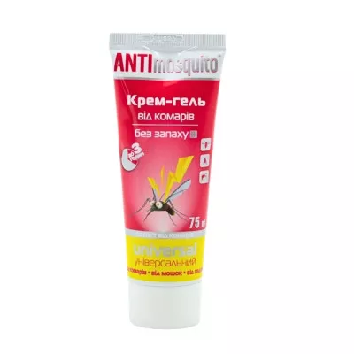 Крем-гель от комаров Anti Mosquito / Универсальный, без запаха / 75 мл Крем-гель от комаров Anti Mosquito / Универсальный, без запаха / 75 мл