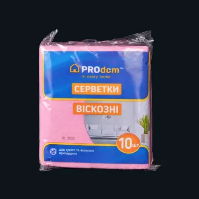 Серветки віскозні для пилу РroDom / 30*36 см / рожеві / 10 шт Серветки віскозні для пилу РroDom / 30*36 см / рожеві / 10 шт