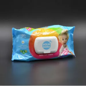 Серветки вологі Aqua Baby / з клапаном / дитячі, Ромашка / 120 шт Серветки вологі Aqua Baby / з клапаном / дитячі, Ромашка / 120 шт