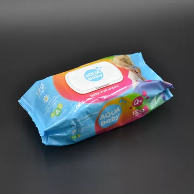 Серветки вологі Aqua Baby / з клапаном / дитячі, Ромашка / 120 шт Серветки вологі Aqua Baby / з клапаном / дитячі, Ромашка / 120 шт