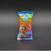 Серветки вологі Aqua Baby / дитячі, з вітамінами / 15 шт