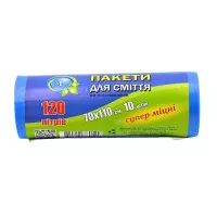Пакети для сміття АТМ / сині / 120 л / 10 шт Пакети для сміття АТМ / сині / 120 л / 10 шт