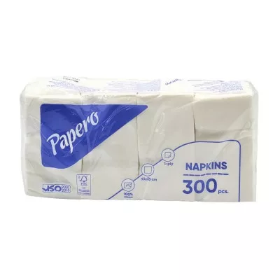 Салфетка Papero NL015 / 33*33 см / 1-слойная / белая / 300 шт