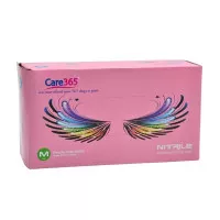 Перчатки нитриловые CARE365 / розовые / без пудры / не стерильные / размер-M / 50 пар Перчатки нитриловые CARE365 / розовые / без пудры / не стерильные / размер-M / 50 пар