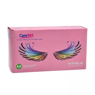 Перчатки нитриловые CARE365 / розовые / без пудры / не стерильные / размер-M / 50 пар Перчатки нитриловые CARE365 / розовые / без пудры / не стерильные / размер-M / 50 пар