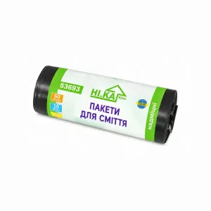 Пакети для сміття НІ.КА / чорні / 25 мкм / 60 л / 10 шт Пакети для сміття НІ.КА / чорні / 25 мкм / 60 л / 10 шт
