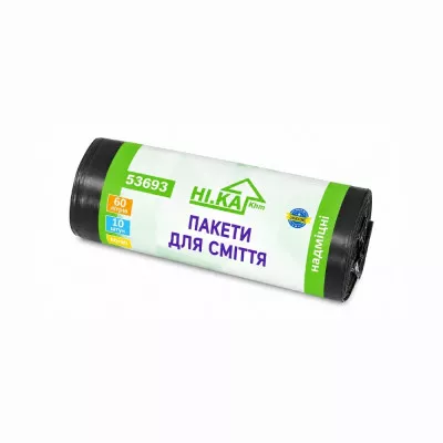 Пакеты для мусора НІ.КА / черные / 25 мкм / 60 л / 10 шт