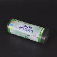 Пакети для сміття НІ.КА / чорні / 30 мкм / 120 л / 10 шт