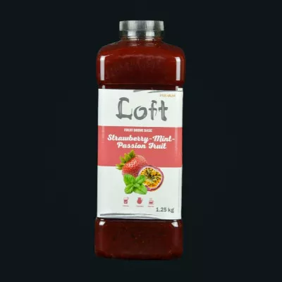 Фруктова база для напоїв Loft / Полуниця-Маракуйя-М'ята / 1250 г Фруктова база для напоїв Loft / Полуниця-Маракуйя-М'ята / 1250 г