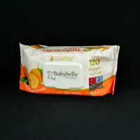 Серветки вологі Babybella / з клапаном / дитячі, аромат мандарина / 120 шт