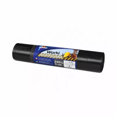 Пакеты для мусора Pani Jagoda / Строительные, двухслойные / черные / 240 л / 5 шт Пакеты для мусора Pani Jagoda / Строительные, двухслойные / черные / 240 л / 5 шт