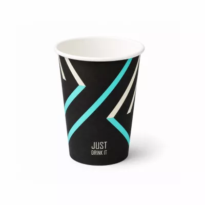 Стакан бумажный Е / 340 мл / черный, Just Drink IT / №80 ST / 50 шт Стакан бумажный Е / 340 мл / черный, Just Drink IT / №80 ST / 50 шт