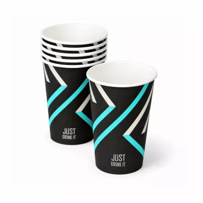 Стакан паперовий Е / 340 мл / чорний, Just Drink IT / №80 ST / 50 шт Стакан паперовий Е / 340 мл / чорний, Just Drink IT / №80 ST / 50 шт