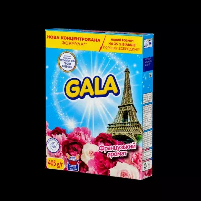 Пральний порошок GALA / Ручне прання / Французький аромат / 405 г Пральний порошок GALA / Ручне прання / Французький аромат / 405 г