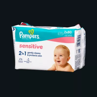 Салфетки влажные PAMPERS / Sensitive / 2*80 шт Салфетки влажные PAMPERS / Sensitive / 2*80 шт