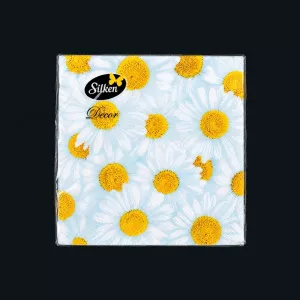 Салфетка Silken / 33*33 см / 3-слойная / Ромашка / 18 шт Салфетка Silken / 33*33 см / 3-слойная / Ромашка / 18 шт