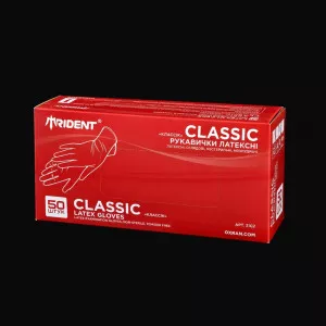 Перчатки латексные TRIDENT CLASSIC / синие / без пудры / нестерильные / размер-M / 25 пар Перчатки латексные TRIDENT CLASSIC / синие / без пудры / нестерильные / размер-M / 25 пар