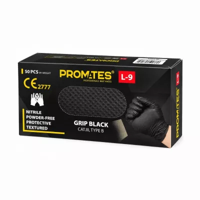Рукавички нітрилові ProMates Grip Black / чорні / без пудри / не стерильні / розмір-L / 25 пар Рукавички нітрилові ProMates Grip Black / чорні / без пудри / не стерильні / розмір-L / 25 пар
