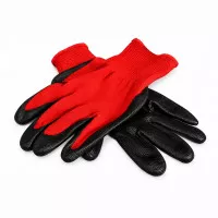 Перчатки рабочие ХБ №N2007 / Красные, с черным покрытием / 1 пара Перчатки рабочие ХБ №N2007 / Красные, с черным покрытием / 1 пара